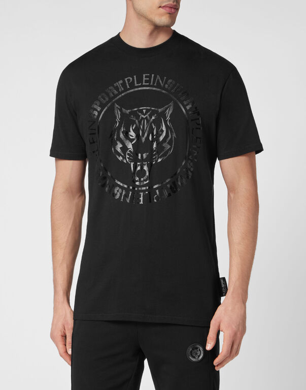 Plein Sport T-shirt Round Neck SS Carbon Tiger Black