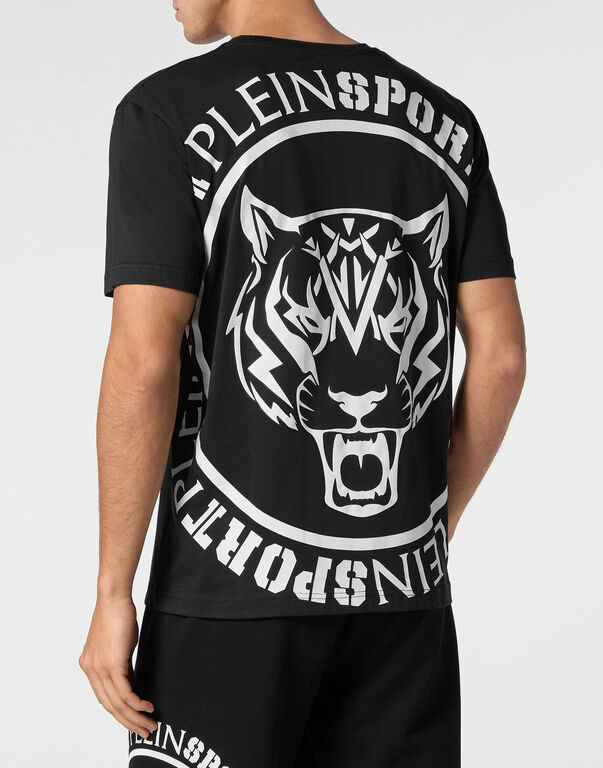 Plein Sport T-shirt Round Neck SS Carbon Tiger Black