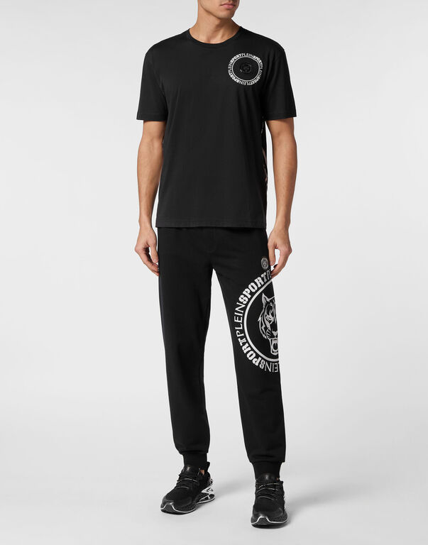 Plein Sport T-shirt Round Neck SS Carbon Tiger Black