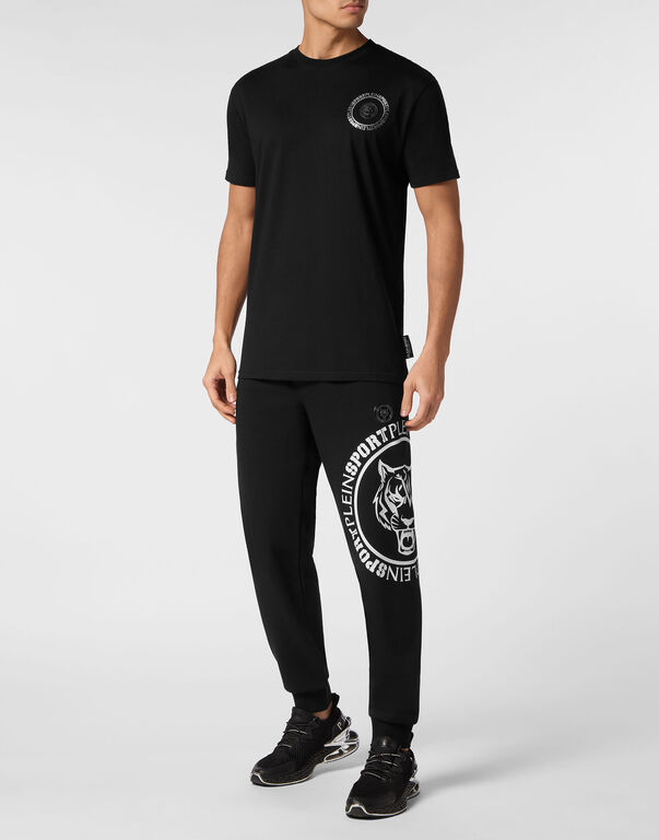 Plein Sport T-shirt Round Neck SS Carbon Tiger Black