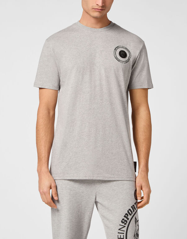 Plein Sport T-shirt Round Neck SS Carbon Tiger Grey / Black