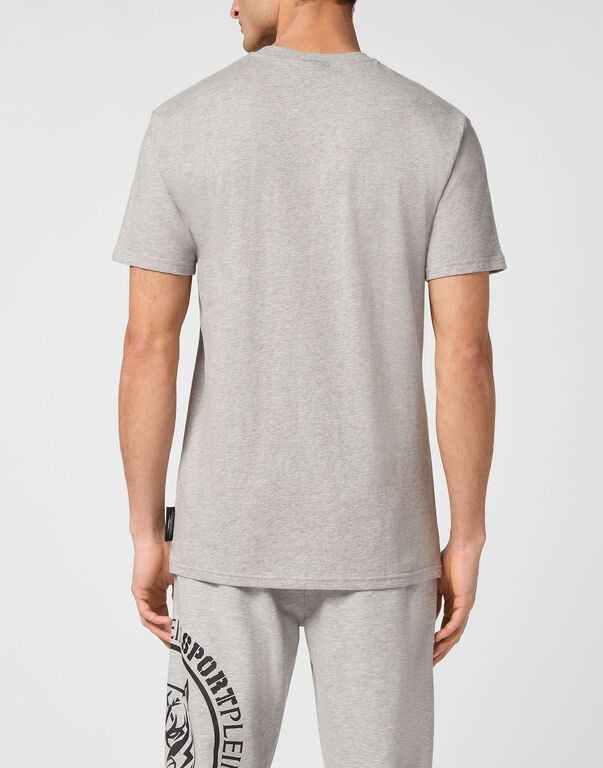 Plein Sport T-shirt Round Neck SS Carbon Tiger Grey / Black