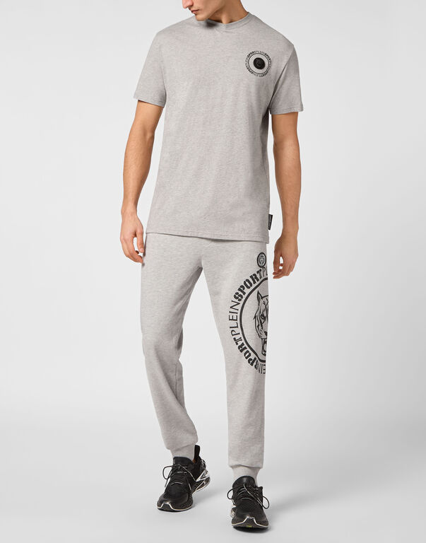 Plein Sport T-shirt Round Neck SS Carbon Tiger Grey / Black