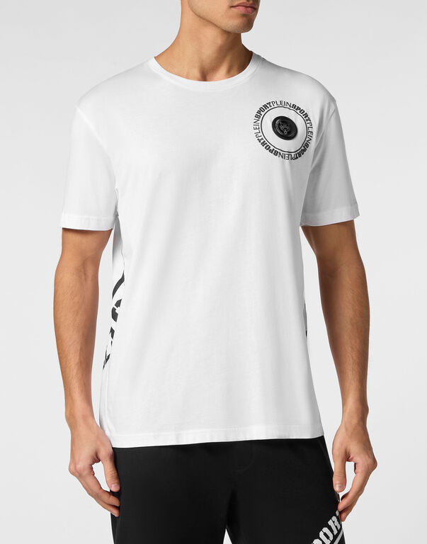 Plein Sport T-shirt Round Neck SS Carbon Tiger White