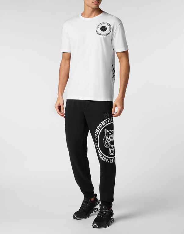 Plein Sport T-shirt Round Neck SS Carbon Tiger White