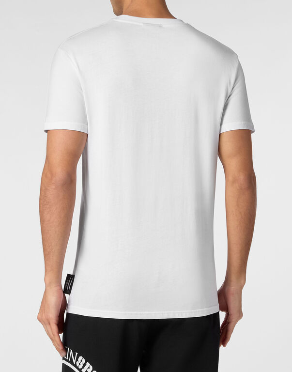 Plein Sport T-shirt Round Neck SS Carbon Tiger White / Black