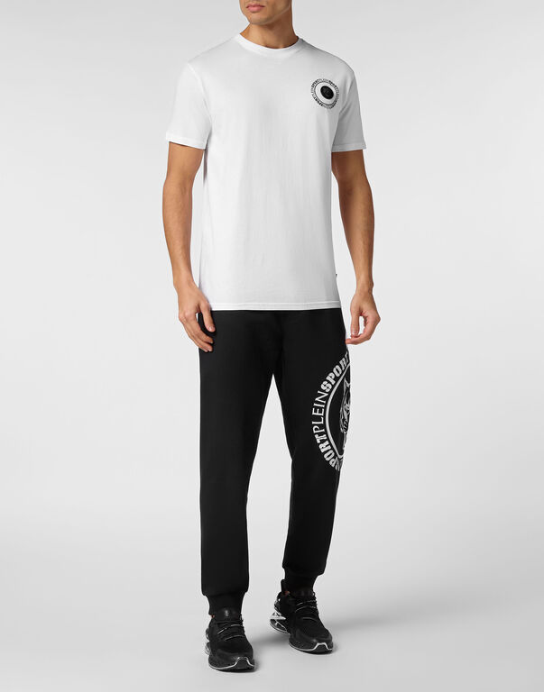Plein Sport T-shirt Round Neck SS Carbon Tiger White / Black