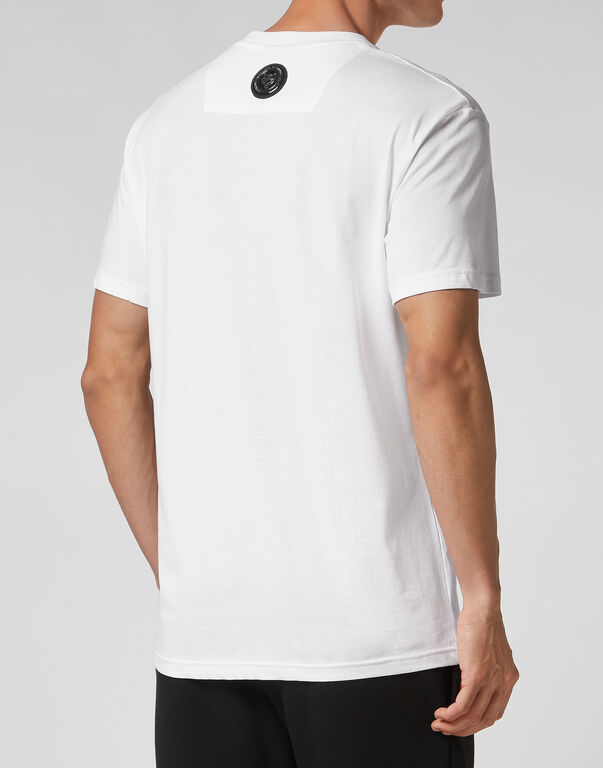 Plein Sport T-shirt Round Neck SS Chrome Tiger White
