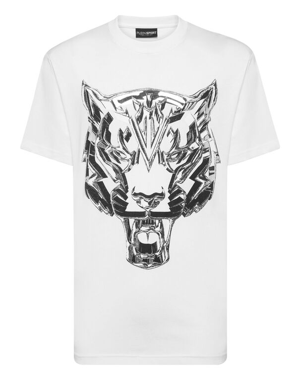 plein sport T-shirt Round Neck SS Chrome Tiger white