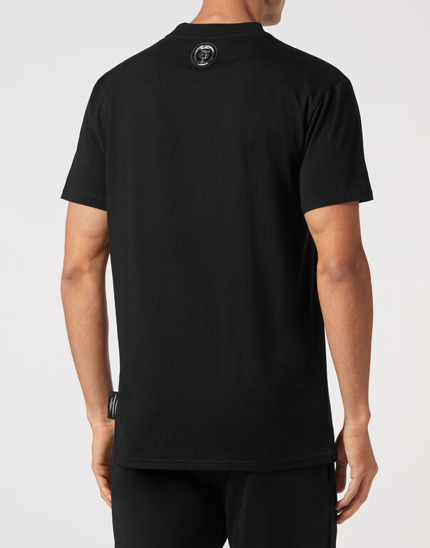 Plein Sport T-shirt Round Neck SS Global Express Edition Black+green Fluo