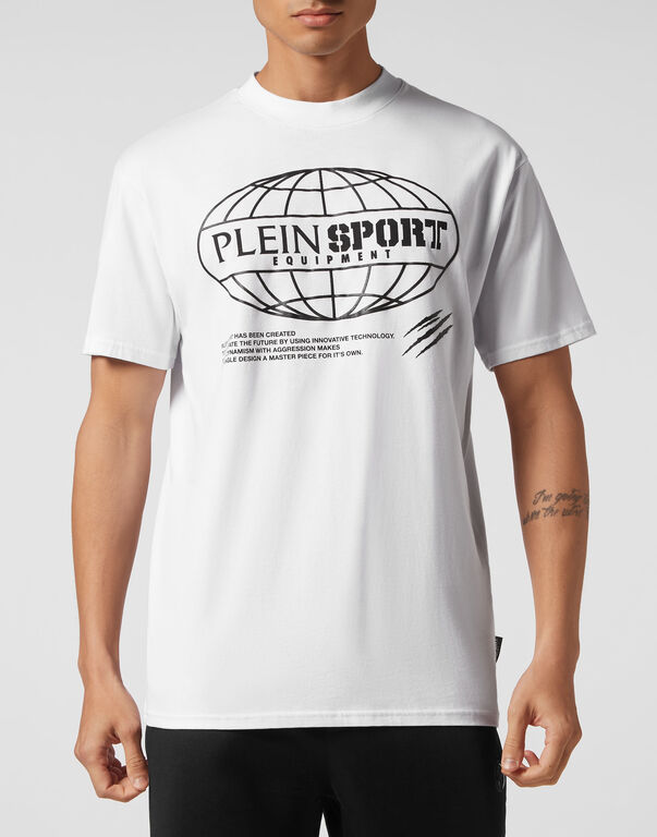 Plein Sport T-shirt Round Neck SS Global Express Edition White