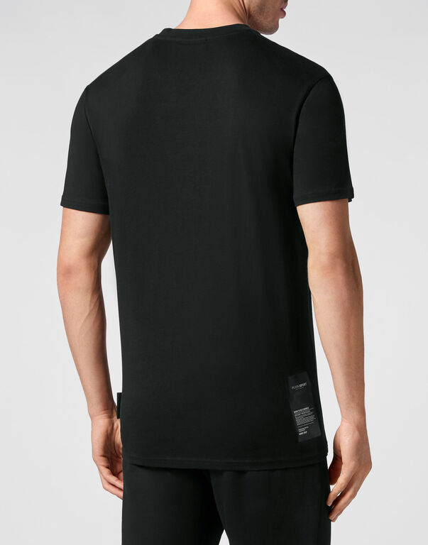 Plein Sport T-shirt Round Neck SS Scratch Black / White