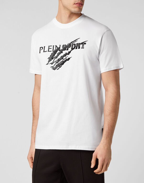 Plein Sport T-shirt Round Neck SS Scratch White / Black