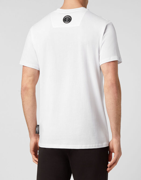 Plein Sport T-shirt Round Neck SS Scratch White / Black