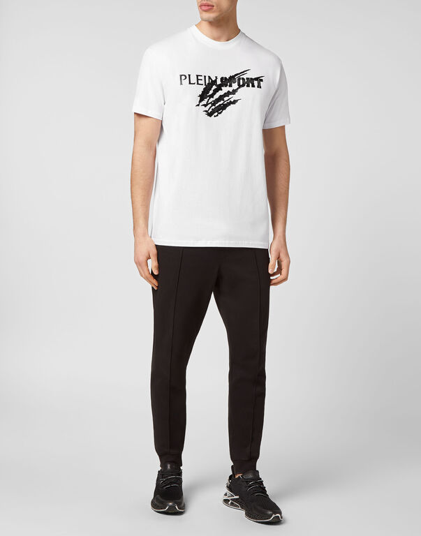 Plein Sport T-shirt Round Neck SS Scratch White / Black