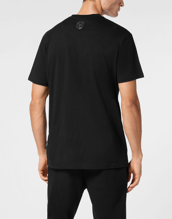Plein Sport T-shirt Round Neck SS Silver Brush Black/silver