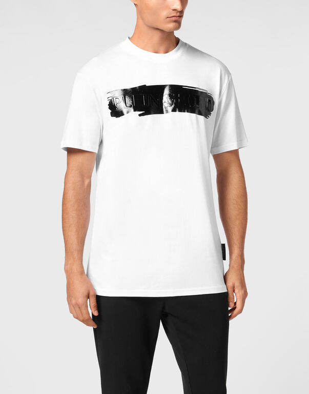 Plein Sport T-shirt Round Neck SS Silver Brush White