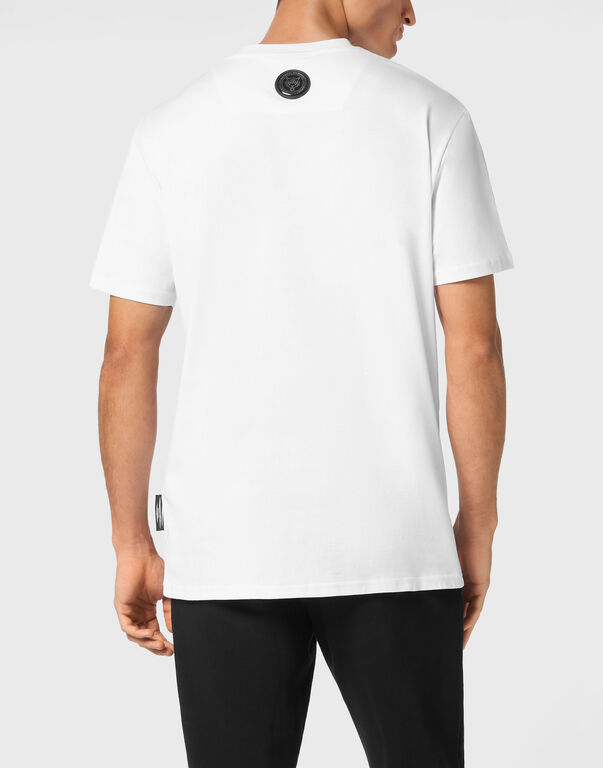 Plein Sport T-shirt Round Neck SS Silver Brush White