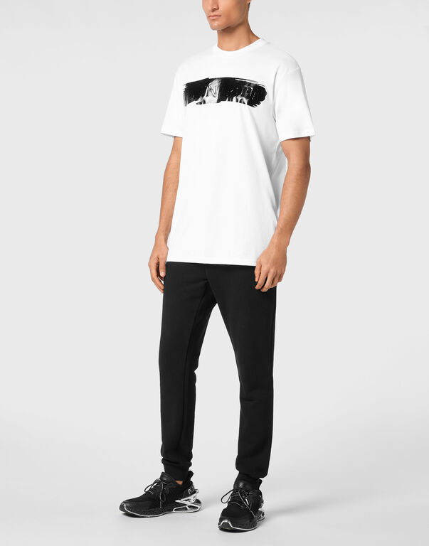 Plein Sport T-shirt Round Neck SS Silver Brush White