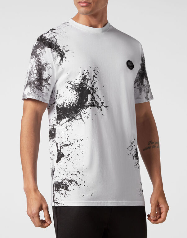 Plein Sport T-shirt Round Neck SS Splash Extreme White
