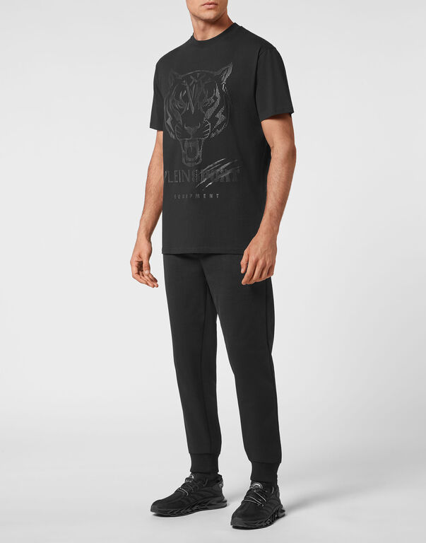 Plein Sport T-shirt Round Neck SS Tiger Black / Black