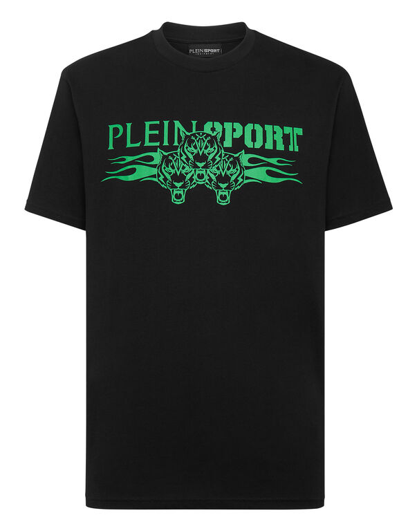 plein sport T-shirt Round Neck SS Tiger black+green fluo