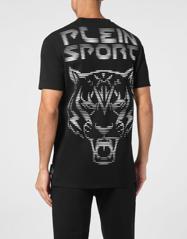 Plein Sport T-shirt Round Neck SS Tiger Black / White
