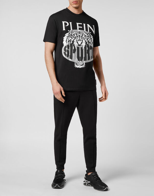Plein Sport T-shirt Round Neck SS Tiger Black / White