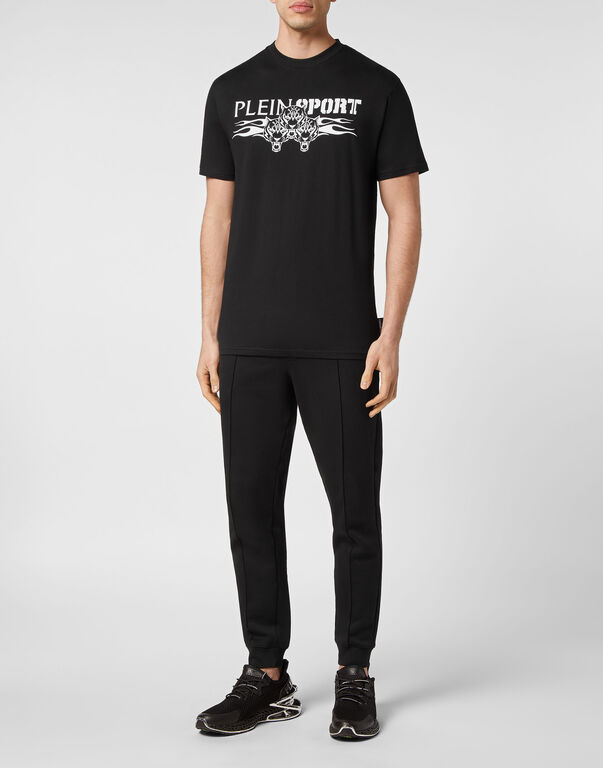 Plein Sport T-shirt Round Neck SS Tiger Black / White