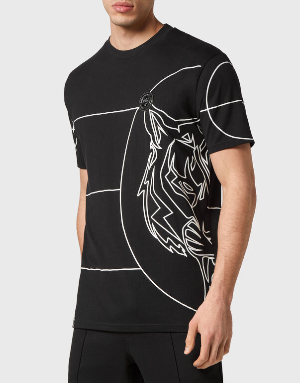 Plein Sport T-shirt Round Neck SS Tiger Black / White
