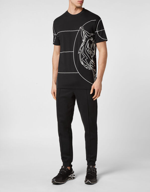 Plein Sport T-shirt Round Neck SS Tiger Black / White