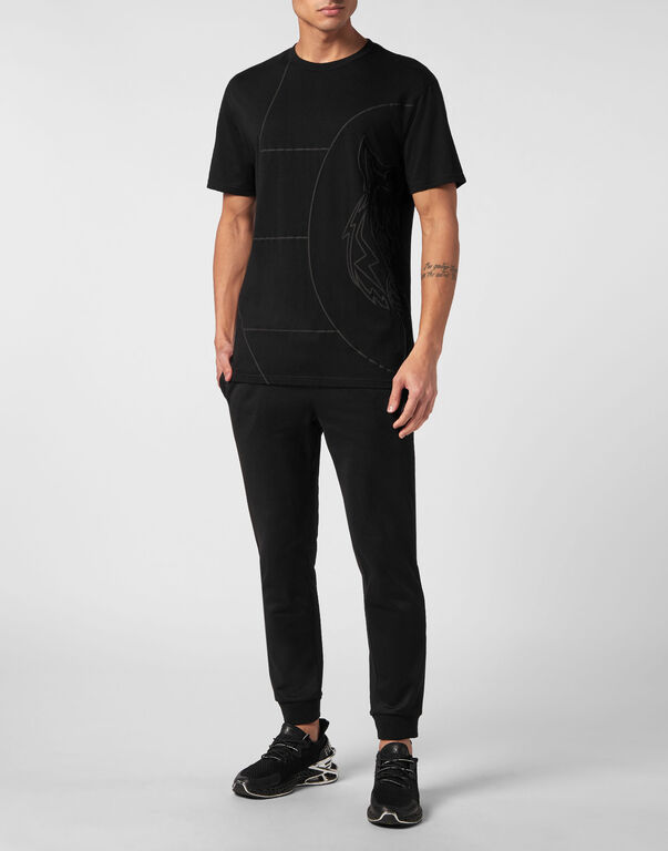 Plein Sport T-shirt Round Neck SS Tiger Court Edition Black / Black