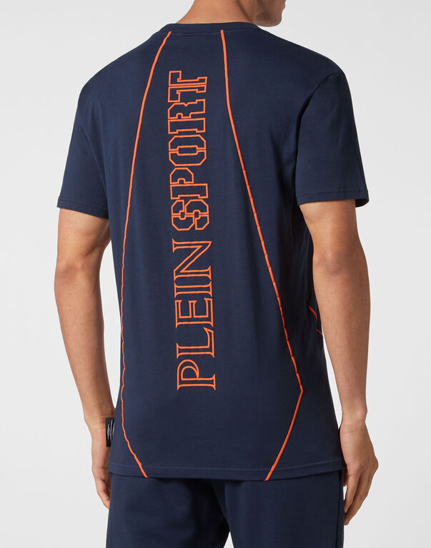 Plein Sport T-shirt Round Neck SS Tiger Court Edition Dark Blue / Orange