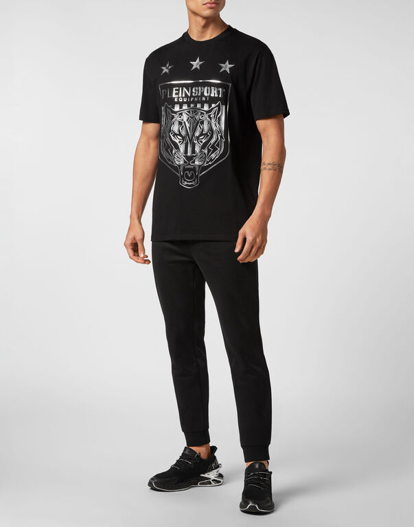Plein Sport T-shirt Round Neck SS Tiger Crest Edition Black/silver