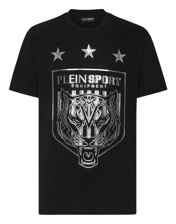 plein sport T-shirt Round Neck SS Tiger Crest Edition black/silver