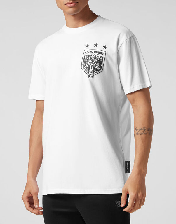 Plein Sport T-shirt Round Neck SS Tiger Crest Edition White