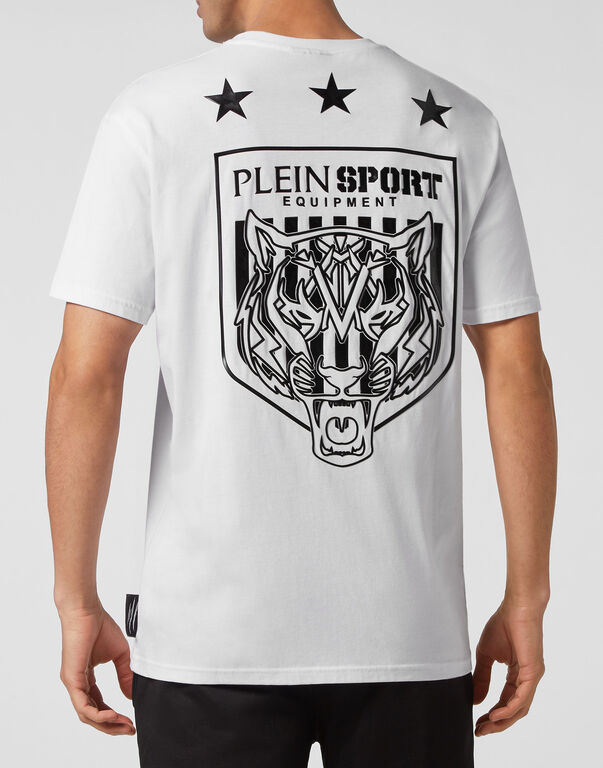 Plein Sport T-shirt Round Neck SS Tiger Crest Edition White / Black