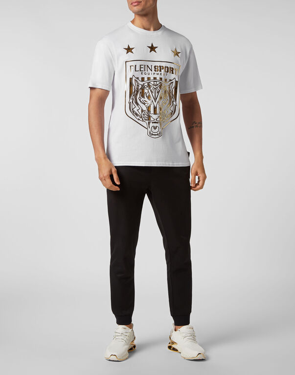 Plein Sport T-shirt Round Neck SS Tiger Crest Edition White+gold