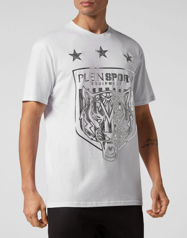 Plein Sport T-shirt Round Neck SS Tiger Crest Edition White/silver