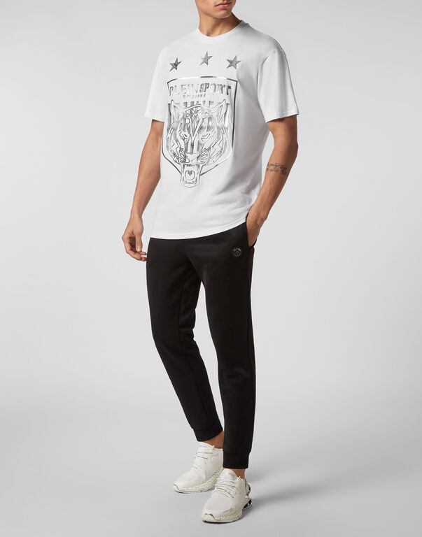 Plein Sport T-shirt Round Neck SS Tiger Crest Edition White/silver