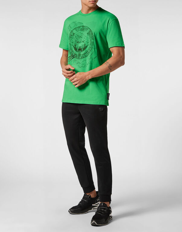 Plein Sport T-shirt Round Neck SS Tiger Green Fluo/Black