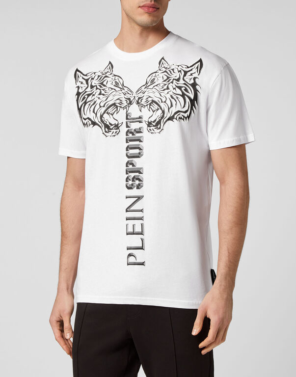 Plein Sport T-shirt Round Neck SS Tiger White / Black
