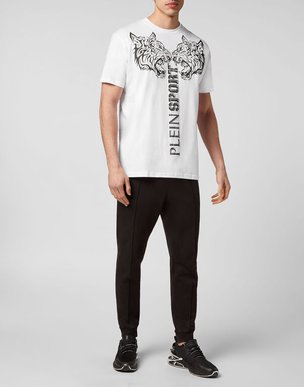 Plein Sport T-shirt Round Neck SS Tiger White / Black