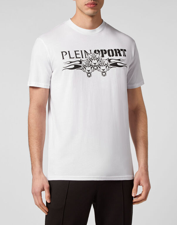 Plein Sport T-shirt Round Neck SS Tiger White / Black