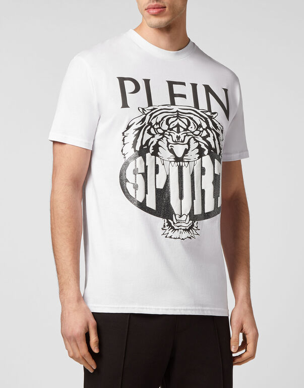 Plein Sport T-shirt Round Neck SS Tiger White / Black