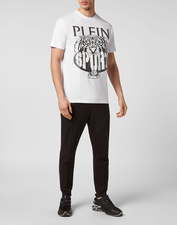 Plein Sport T-shirt Round Neck SS Tiger White / Black