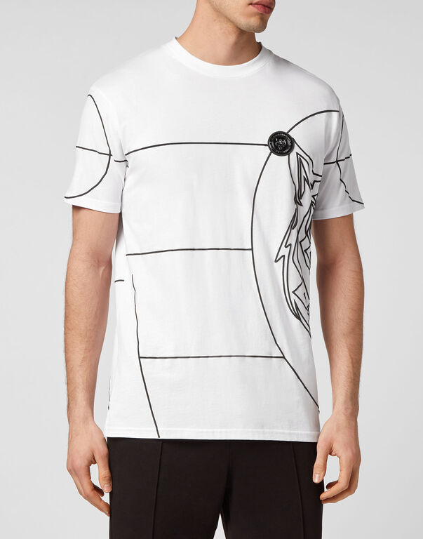 Plein Sport T-shirt Round Neck SS Tiger White / Black