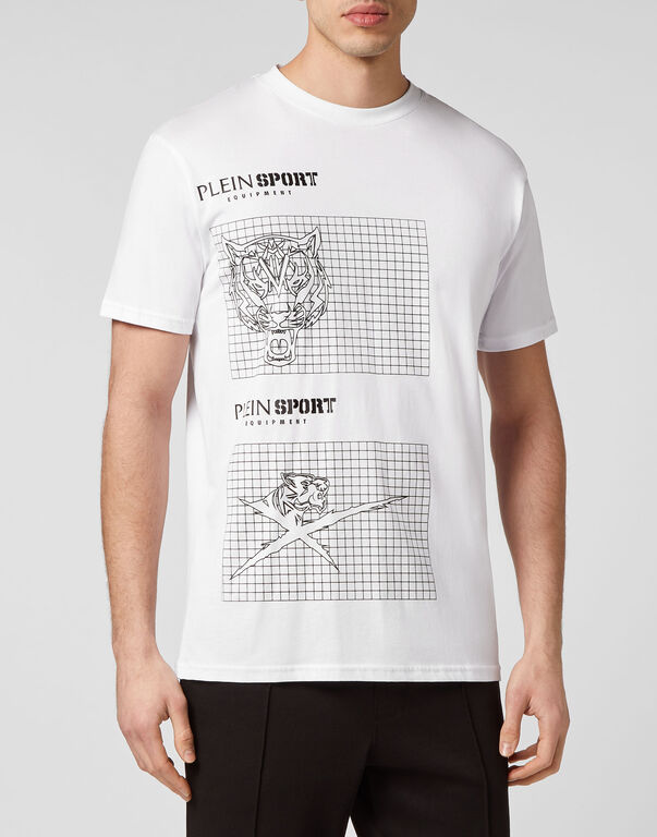 Plein Sport T-shirt Round Neck SS Tiger White / Black