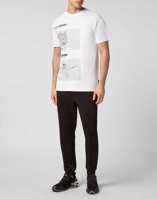 Plein Sport T-shirt Round Neck SS Tiger White / Black