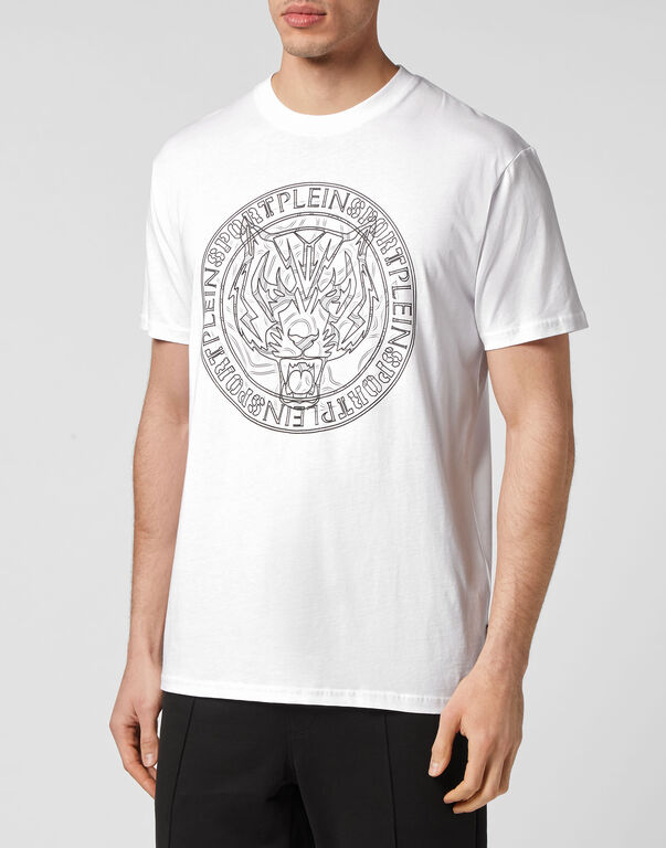 Plein Sport T-shirt Round Neck SS Tiger White / Black